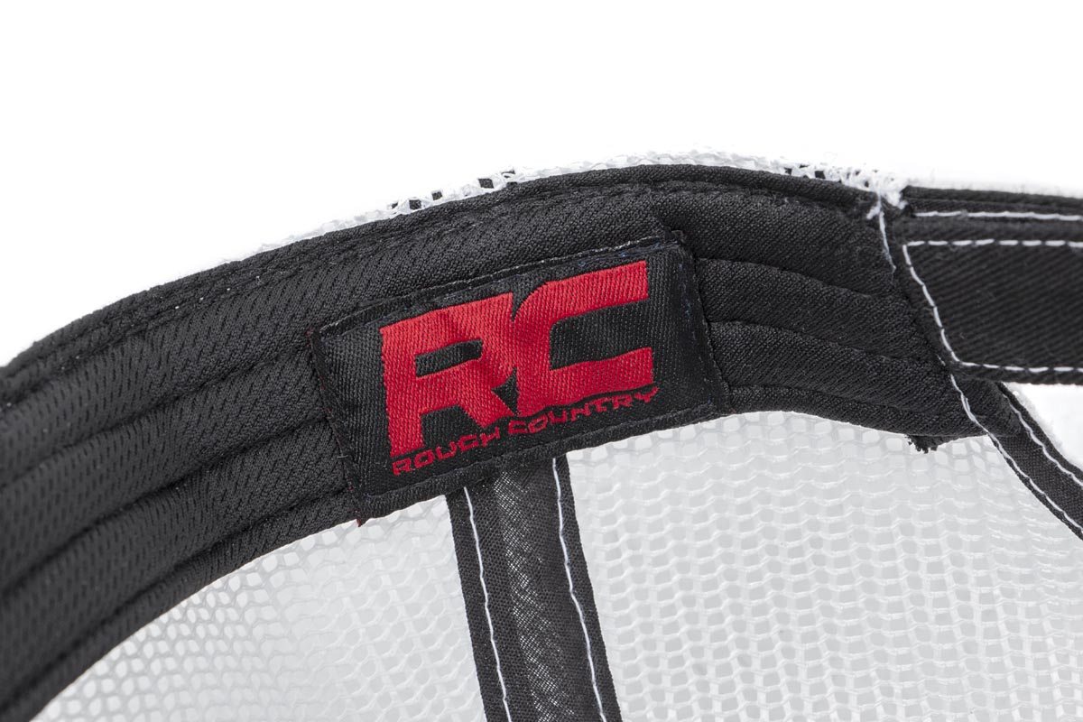 Rough Country Hat | White Mesh | Rough Country Patch | Black/Red view 3