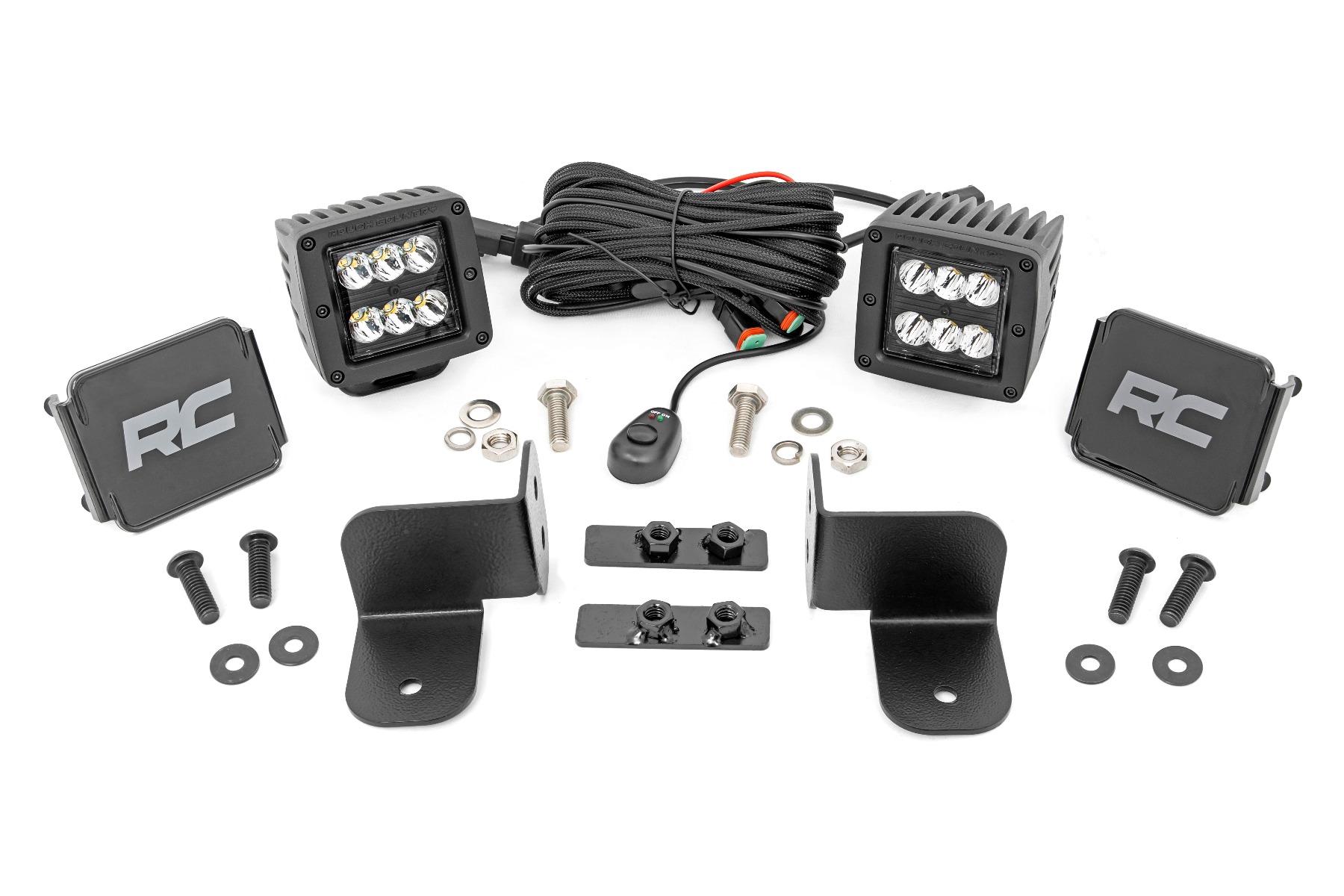 LED Light Kit | Rear Mount | 2" Black Pair | Spot | Polaris Ranger XP 1000 — view 2