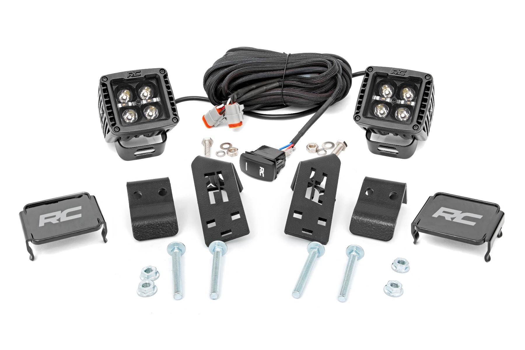 LED Light Kit | "A" Pillar Mount | 2" Black Pair | Amber DRL | Polaris RZR PRO XP