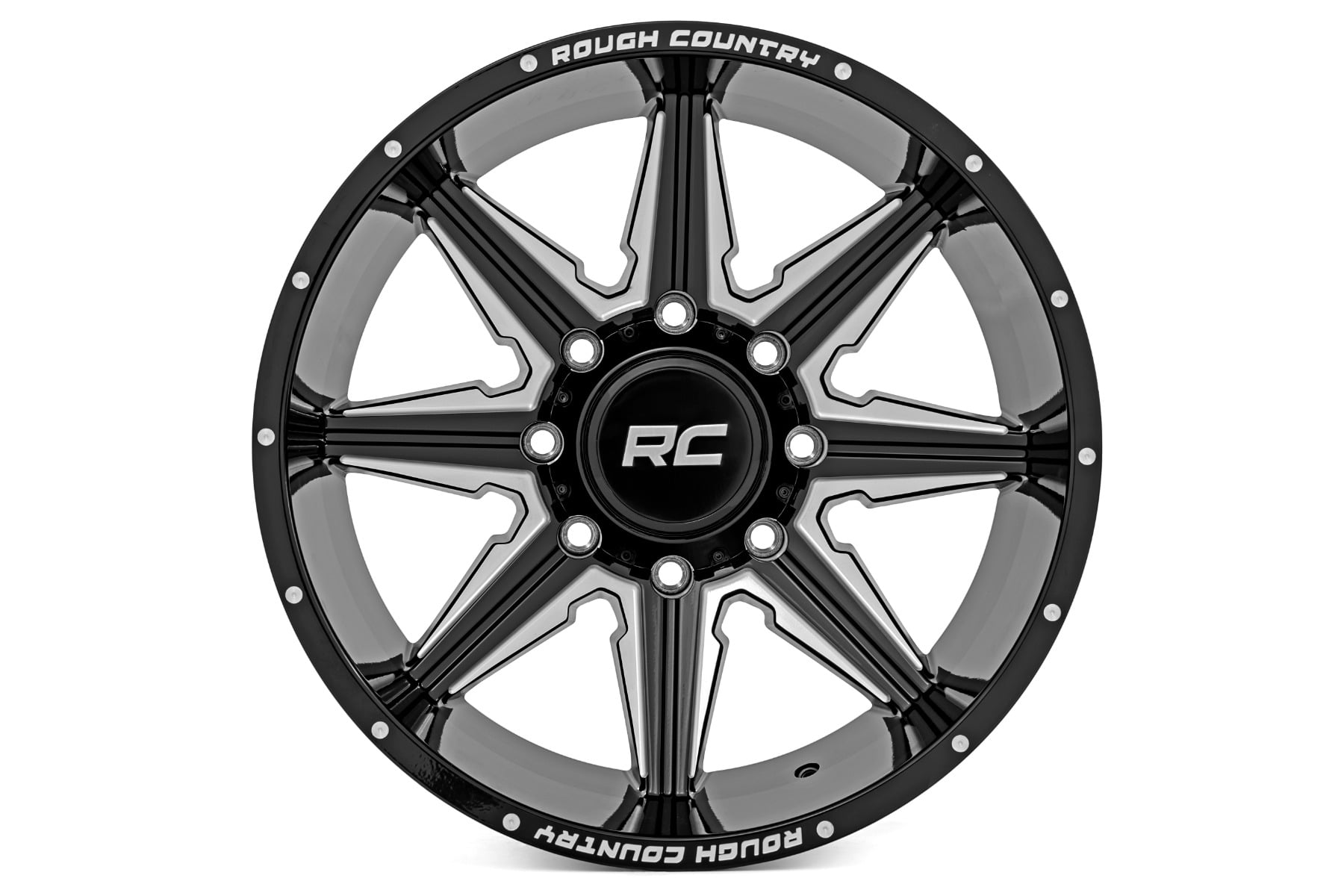 Rough Country 91M Series Wheel | One-Piece | Gloss Black | 20x12 | 6x135 | -44mm — view 2