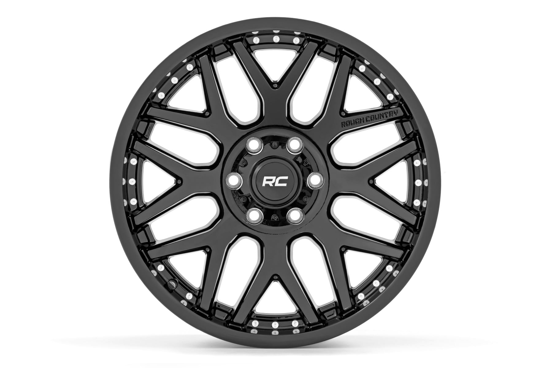 Rough Country 95 Series Wheel | One-Piece | Gloss Black | 20x10 | 8x6.5 | -19mm view 2