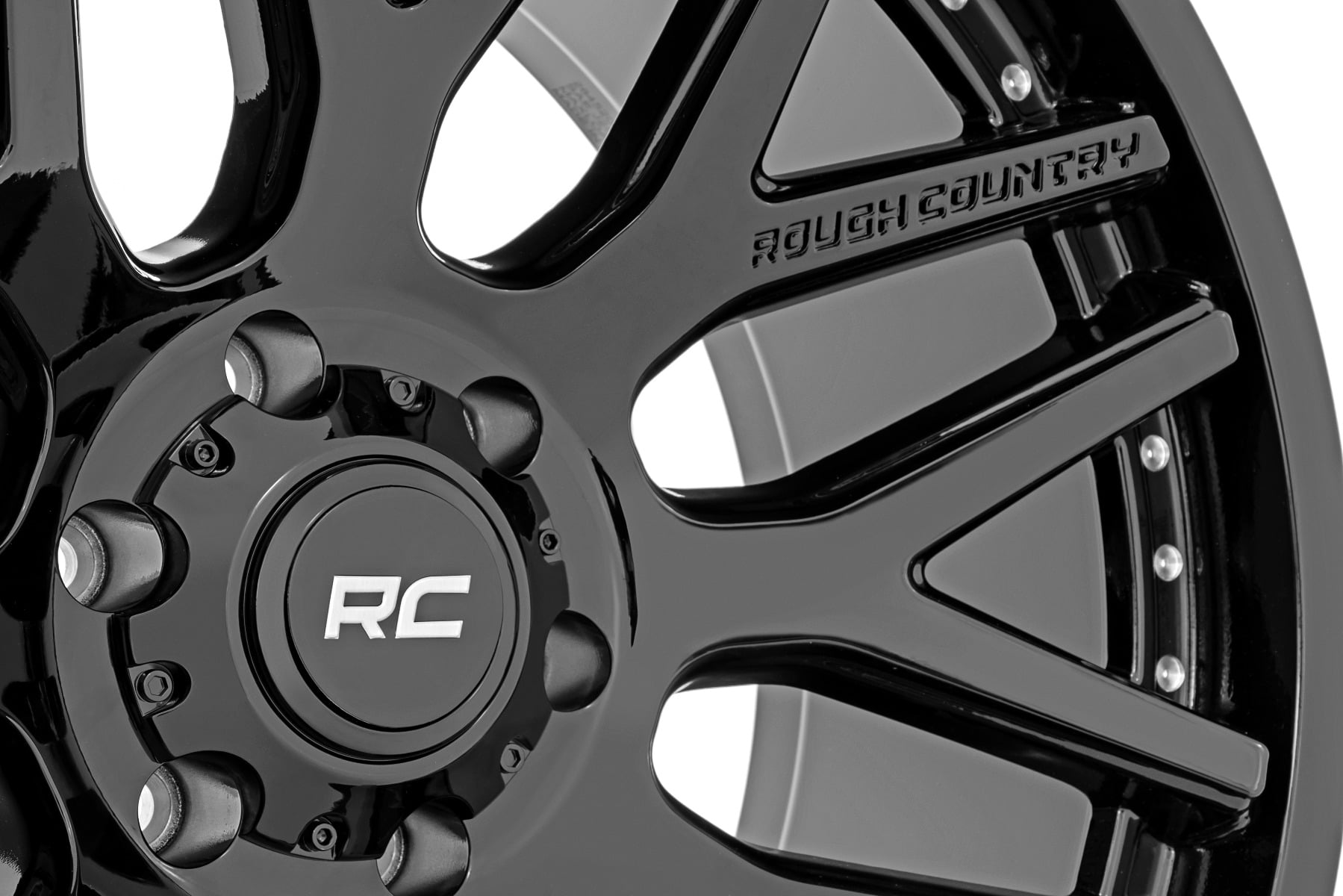 Rough Country 95 Series Wheel | One-Piece | Gloss Black | 20x10 | 6x5.5 | -18mm view 3