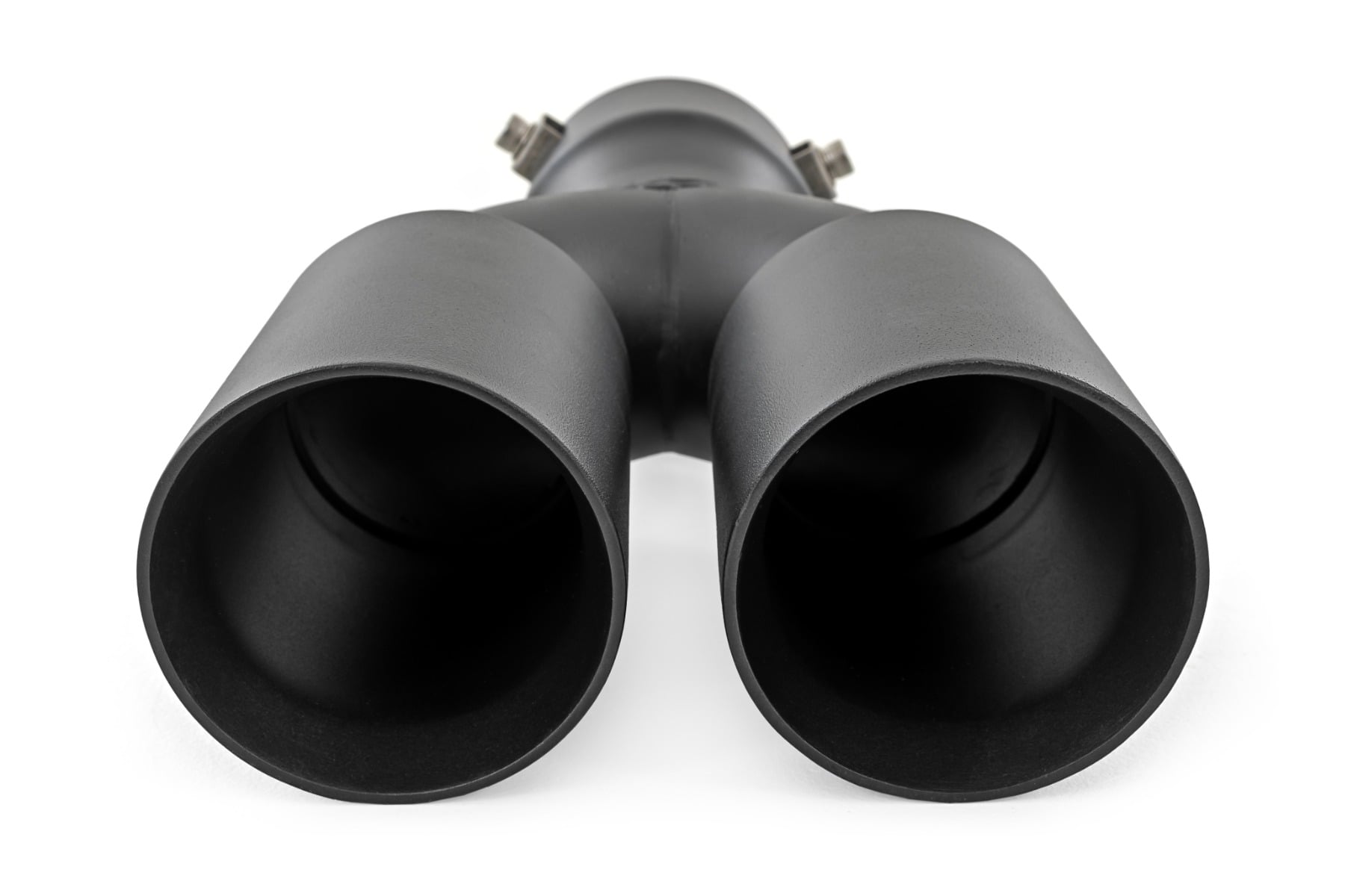 Exhaust Tip | Black | Red RC Logo | 2.5-3 Inch Pipe Single Inlet | Dual Outlet — view 3
