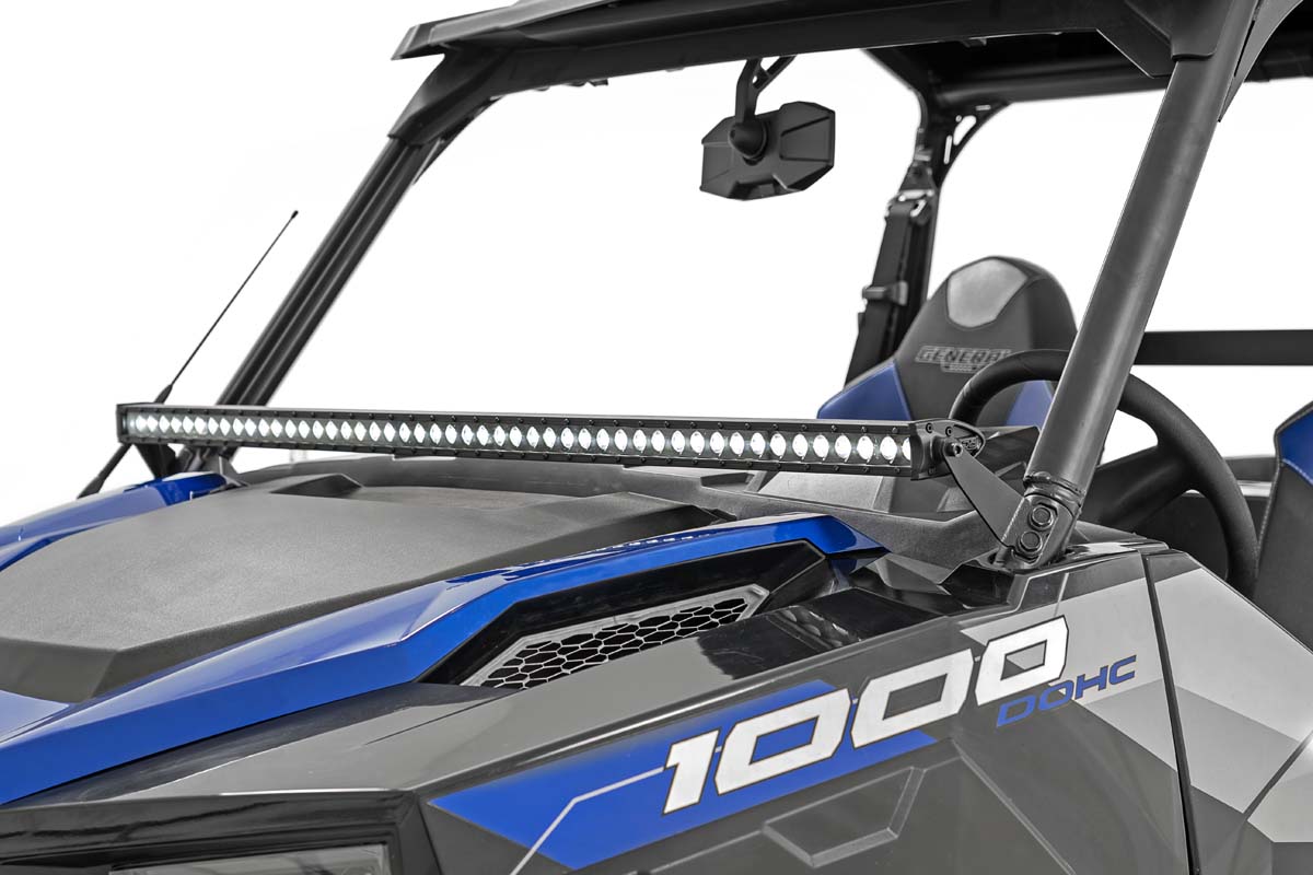 LED Light Kit | Lower Windshield | 50" Black Single Row | White DRL | Polaris General XP 4 1000 — view 3