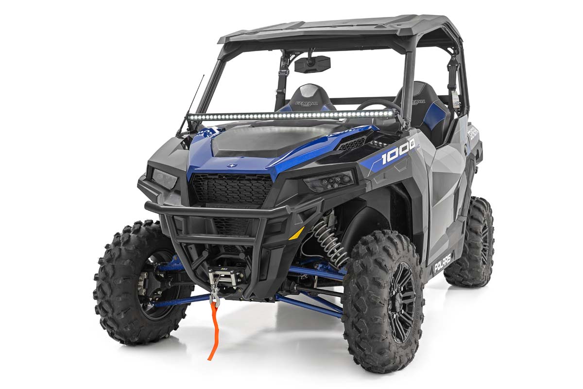 LED Light Kit | Lower Windshield | 50" Black Single Row | White DRL | Polaris General XP 4 1000 — view 4