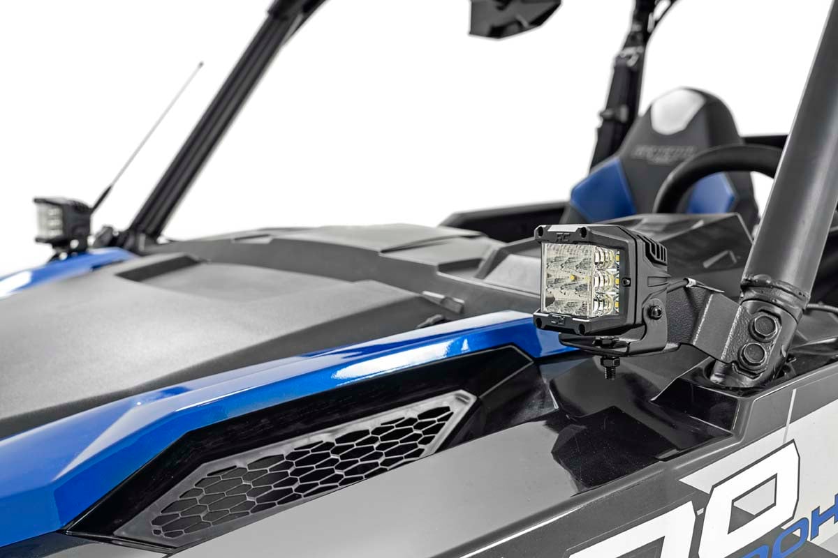 LED Light Kit | Cage Mount | 2" Black Pair | Amber DRL | Polaris General XP 4 1000 — view 2