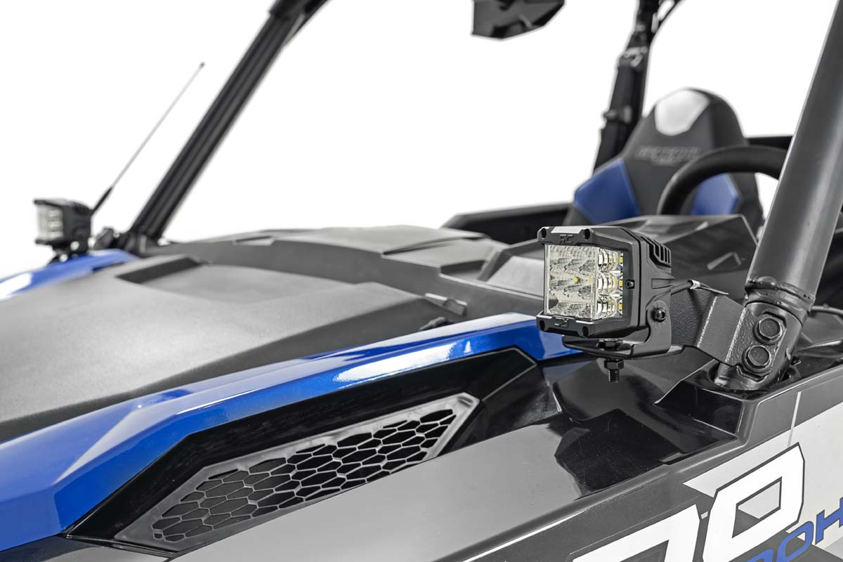 LED Light Kit | Cage Mount | 2" Black Pair | Spot | Polaris General XP 4 1000 — view 2