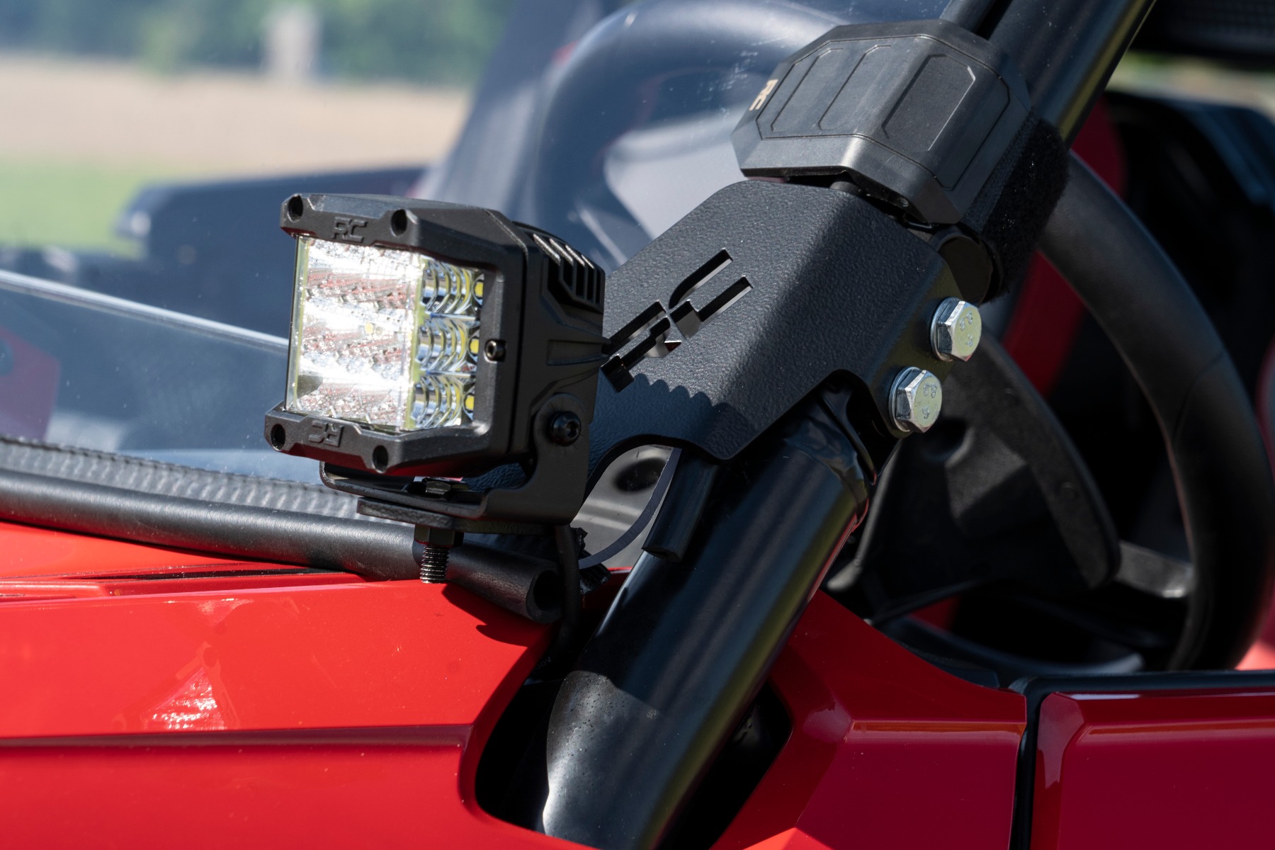 LED Light Kit | Cage Mount | 2" Black Pair | White DRL | Honda Talon 1000 — view 3