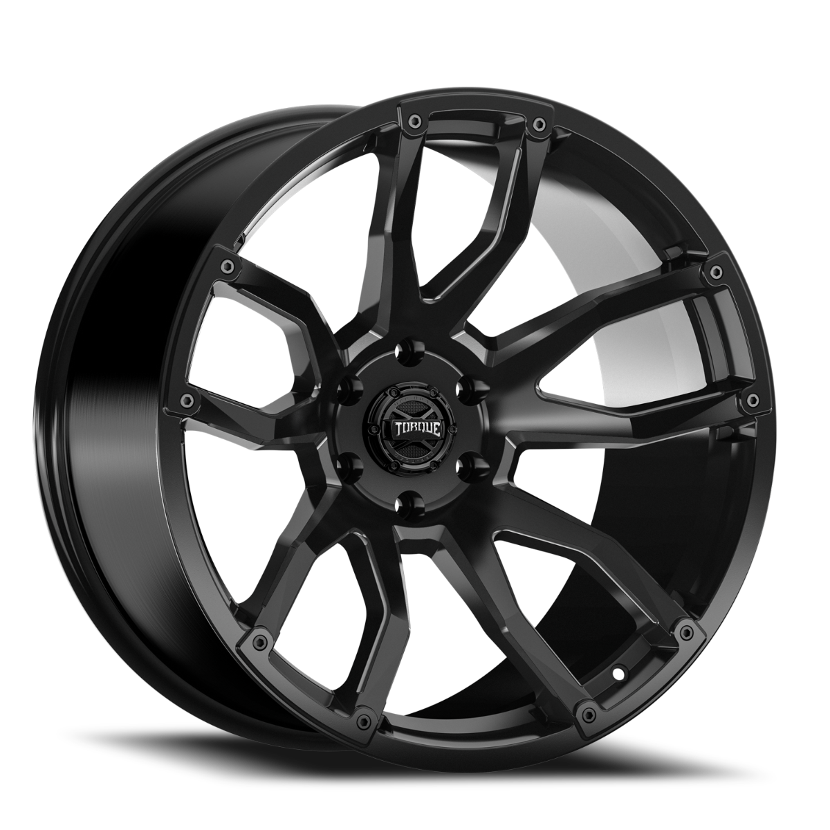 Torque Impact | Satin Black| 20x9 | 6x135 | -12mm | Rough Country