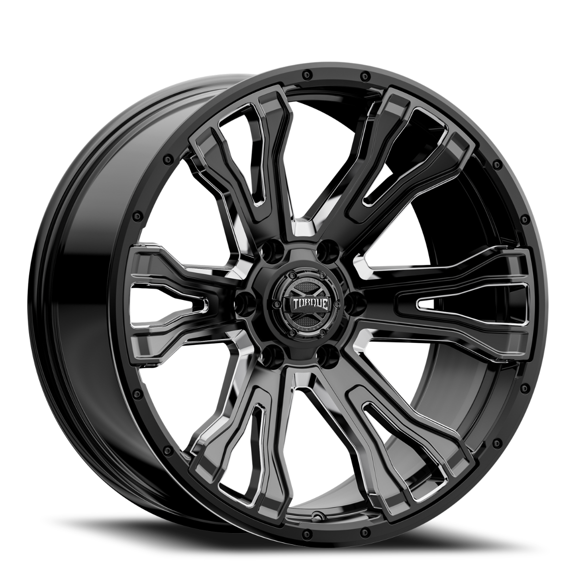 Torque Prime | Gloss Black w/Milled Accent | 20x9 | 6x5.5 | -12mm 2