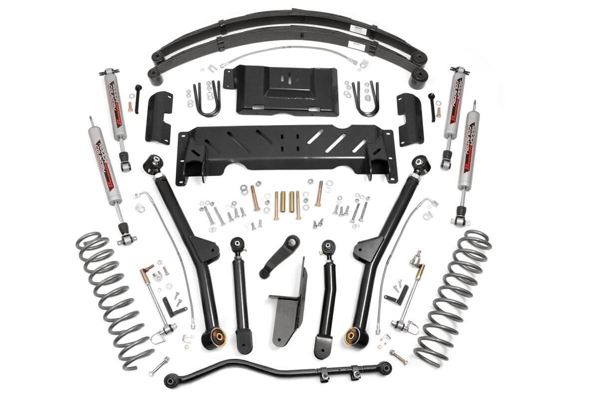 4.5 Inch Lift Kit | Long Arm | RR Leafs | NP242 | Jeep Cherokee XJ 4WD (84-01) — view 2
